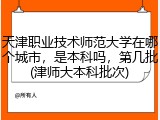 天津职业技术师范大学在哪个城市，是本科吗，第几批(津师大本科批次)