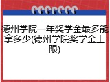 德州学院一年奖学金最多能拿多少(德州学院奖学金上限)