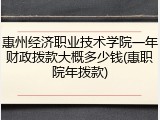 惠州经济职业技术学院一年财政拨款大概多少钱(惠职院年拨款)