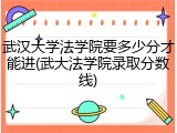 武汉大学法学院要多少分才能进(武大法学院录取分数线)