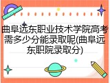 曲阜远东职业技术学院高考需多少分能录取呢(曲阜远东职院录取分)