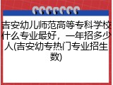 吉安幼儿师范高等专科学校什么专业最好，一年招多少人(吉安幼专热门专业招生数)