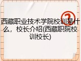 西藏职业技术学院校训是什么，校长介绍(西藏职院校训校长)