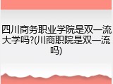 四川商务职业学院是双一流大学吗?(川商职院是双一流吗)