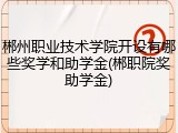 郴州职业技术学院开设有哪些奖学和助学金(郴职院奖助学金)