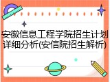 安徽信息工程学院招生计划详细分析(安信院招生解析)