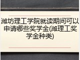 潍坊理工学院就读期间可以申请哪些奖学金(潍理工奖学金种类)