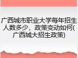 广西城市职业大学每年招生人数多少，政策变动如何(广西城大招生政策)