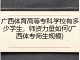 广西体育高等专科学校有多少学生，师资力量如何(广西体专师生规模)
