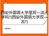 西安外国语大学是双一流大学吗?(西安外国语大学双一流?)