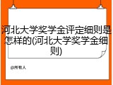河北大学奖学金评定细则是怎样的(河北大学奖学金细则)