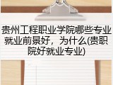 贵州工程职业学院哪些专业就业前景好，为什么(贵职院好就业专业)