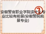 安徽警官职业学院读什么专业比较有前景(安徽警院前景专业)