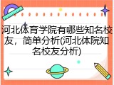 河北体育学院有哪些知名校友，简单分析(河北体院知名校友分析)