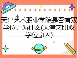 天津艺术职业学院是否有双学位，为什么(天津艺职双学位原因)