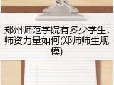 郑州师范学院有多少学生，师资力量如何(郑师师生规模)
