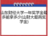 山东财经大学一年奖学金最多能拿多少(山财大最高奖学金)