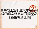 秦皇岛工业职业技术学院就读的真实感觉如何(秦皇岛工职院就读体验)
