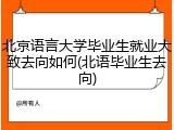 北京语言大学毕业生就业大致去向如何(北语毕业生去向)