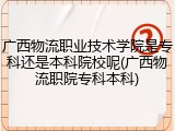 广西物流职业技术学院是专科还是本科院校呢(广西物流职院专科本科)