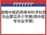湖南中医药高等专科学校到毕业要花多少学费(湘中医专毕业学费)