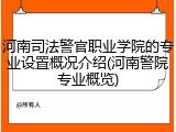 河南司法警官职业学院的专业设置概况介绍(河南警院专业概览)