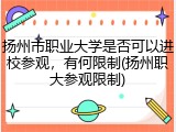 扬州市职业大学是否可以进校参观，有何限制(扬州职大参观限制)