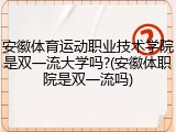 安徽体育运动职业技术学院是双一流大学吗?(安徽体职院是双一流吗)