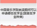 中国音乐学院就读期间可以申请哪些奖学金(国音奖学金种类)
