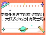 安徽外国语学院有没有院士，大概多少(安外有院士吗)