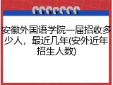 安徽外国语学院一届招收多少人，最近几年(安外近年招生人数)