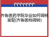 齐鲁医药学院毕业如何调档案呢(齐鲁医档调转)