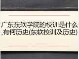 广东东软学院的校训是什么,有何历史(东软校训及历史)