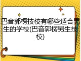 巴音郭楞技校有哪些适合男生的学校(巴音郭楞男生技校)