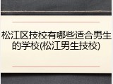 松江区技校有哪些适合男生的学校(松江男生技校)