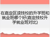 在嘉定区读技校的升学班和就业班哪个好(嘉定技校升学就业班对比)