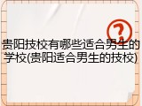 贵阳技校有哪些适合男生的学校(贵阳适合男生的技校)