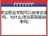 枣庄职业学院可以自考去读吗，为什么(枣庄职院能自考吗)
