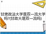 甘肃政法大学是双一流大学吗?(甘政大是双一流吗)