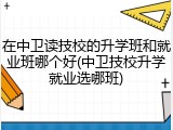 在中卫读技校的升学班和就业班哪个好(中卫技校升学就业选哪班)