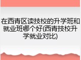 在西青区读技校的升学班和就业班哪个好(西青技校升学就业对比)