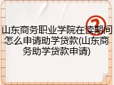 山东商务职业学院在读期间怎么申请助学贷款(山东商务助学贷款申请)