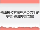 佛山技校有哪些适合男生的学校(佛山男校技校)
