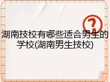 湖南技校有哪些适合男生的学校(湖南男生技校)