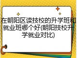 在朝阳区读技校的升学班和就业班哪个好(朝阳技校升学就业对比)