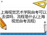 上海视觉艺术学院自考可以去读吗，流程是什么(上海视觉自考流程)