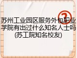 苏州工业园区服务外包职业学院有出过什么知名人士吗(苏工院知名校友)