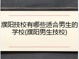 濮阳技校有哪些适合男生的学校(濮阳男生技校)
