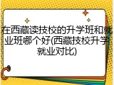 在西藏读技校的升学班和就业班哪个好(西藏技校升学就业对比)