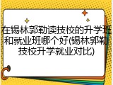 在锡林郭勒读技校的升学班和就业班哪个好(锡林郭勒技校升学就业对比)
